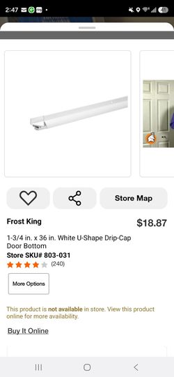 Frost King White U-Shape Drip-Cap Door Bottom
