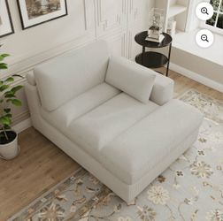 DREAMSIDEA Oversized Chaise Corduroy Lounge Sofa (L) sea salt grey - brand new