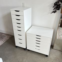 Set of 2 Ikea Alex Storage Drawers