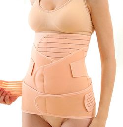 ShaperSwan 3 in 1 Postpartum Belly Band (Beige), Post Partum Waist Binder, Posture Correction Abdominal Binder, Belly Band Postpartum Belly Wrap, Post