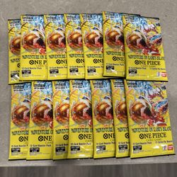 Sealed/unopened OP15 Adventure on Kami Island booster packs (x14)