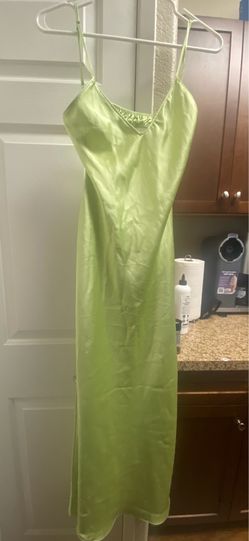 Zara neon satin green dress