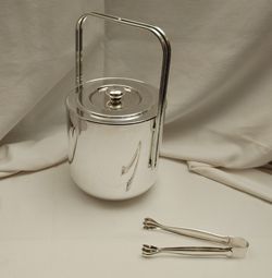 Vintage Silver Plated Maestri Ice Bucket Italy Italian Design Champagne Wine Bar 005