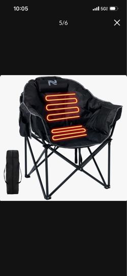 Heated Folding Camping Chair with Side Pockets