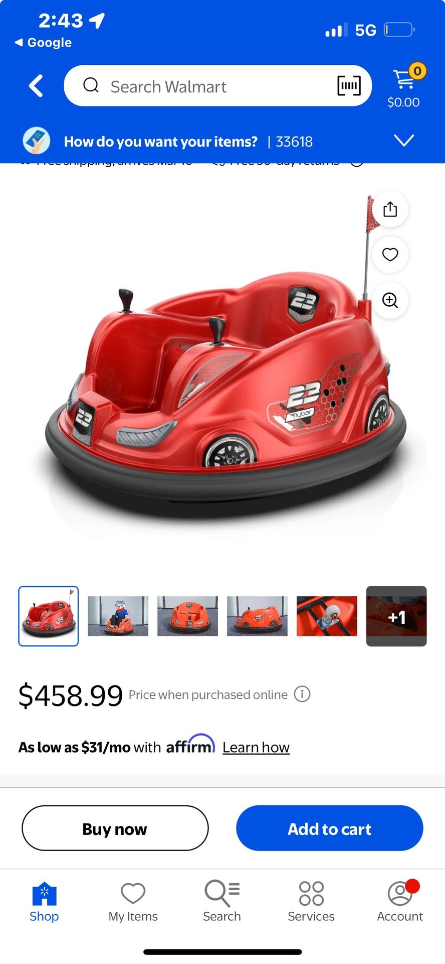 1 Left!! Flybar XL Bumper Car New In Box