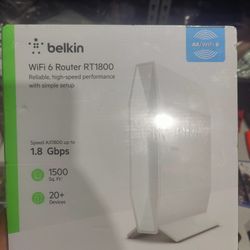 Belkin Wifi 6 Router Rt 1800 Brand New And Sealed 1.8 Gbps 1500 SQ Ft 