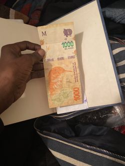 authentic Argentine 1000 peso bill”