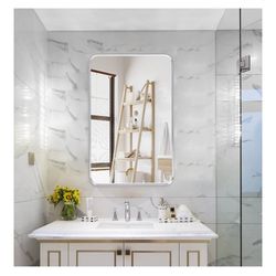 Bath Framed Mirror Silver