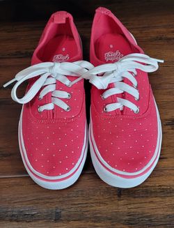 Red And White Polka Dot Shoes Faded Glory Brand Women's Size 8