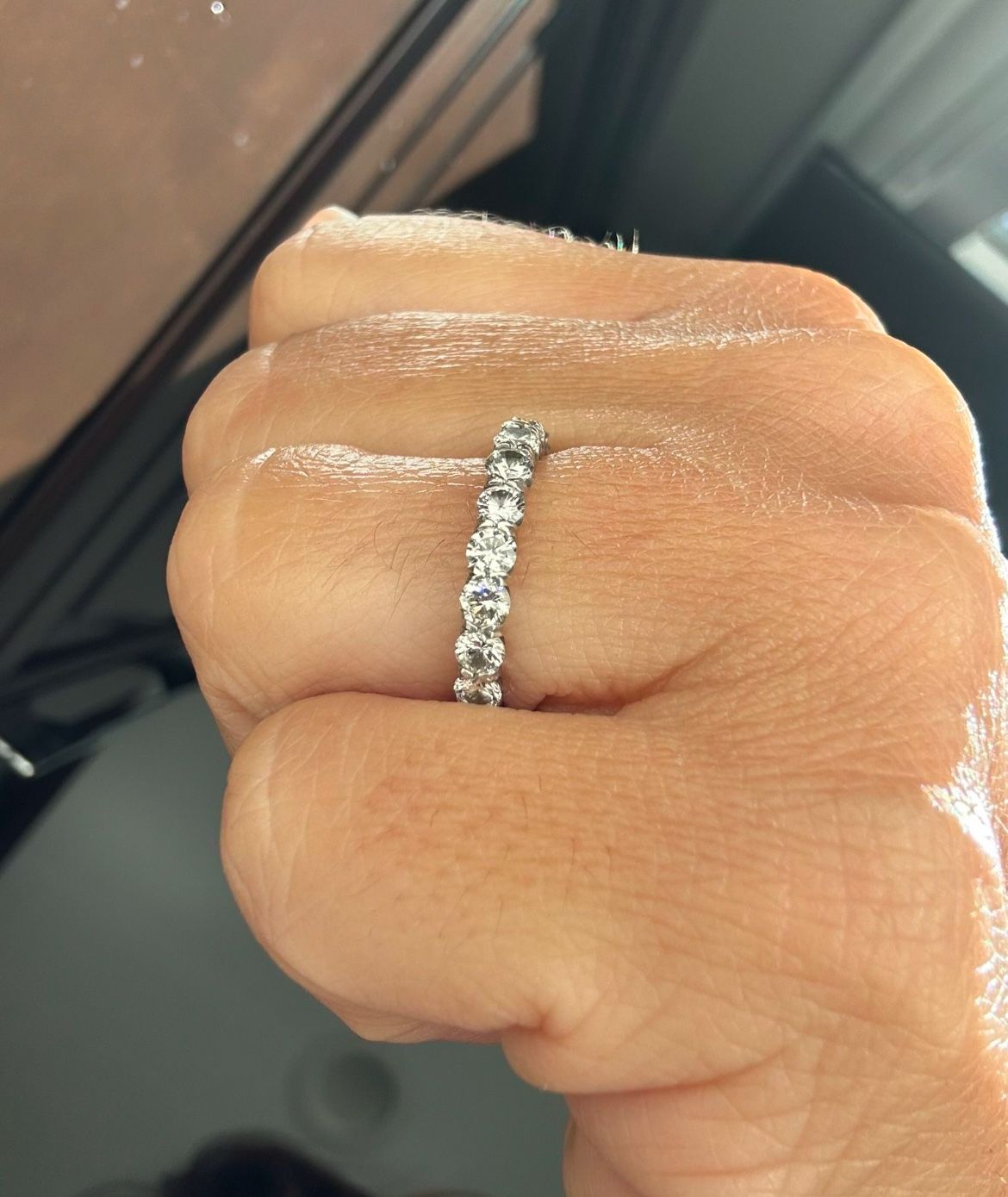 2.5 Carat Platinum Eternity Band Size 5.5