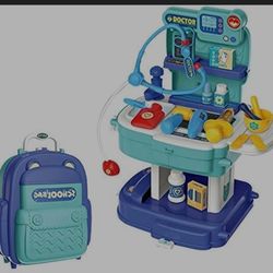 2 in 1 School Bag Turn into Doctor Play Set Toy for Kids (31 pcs