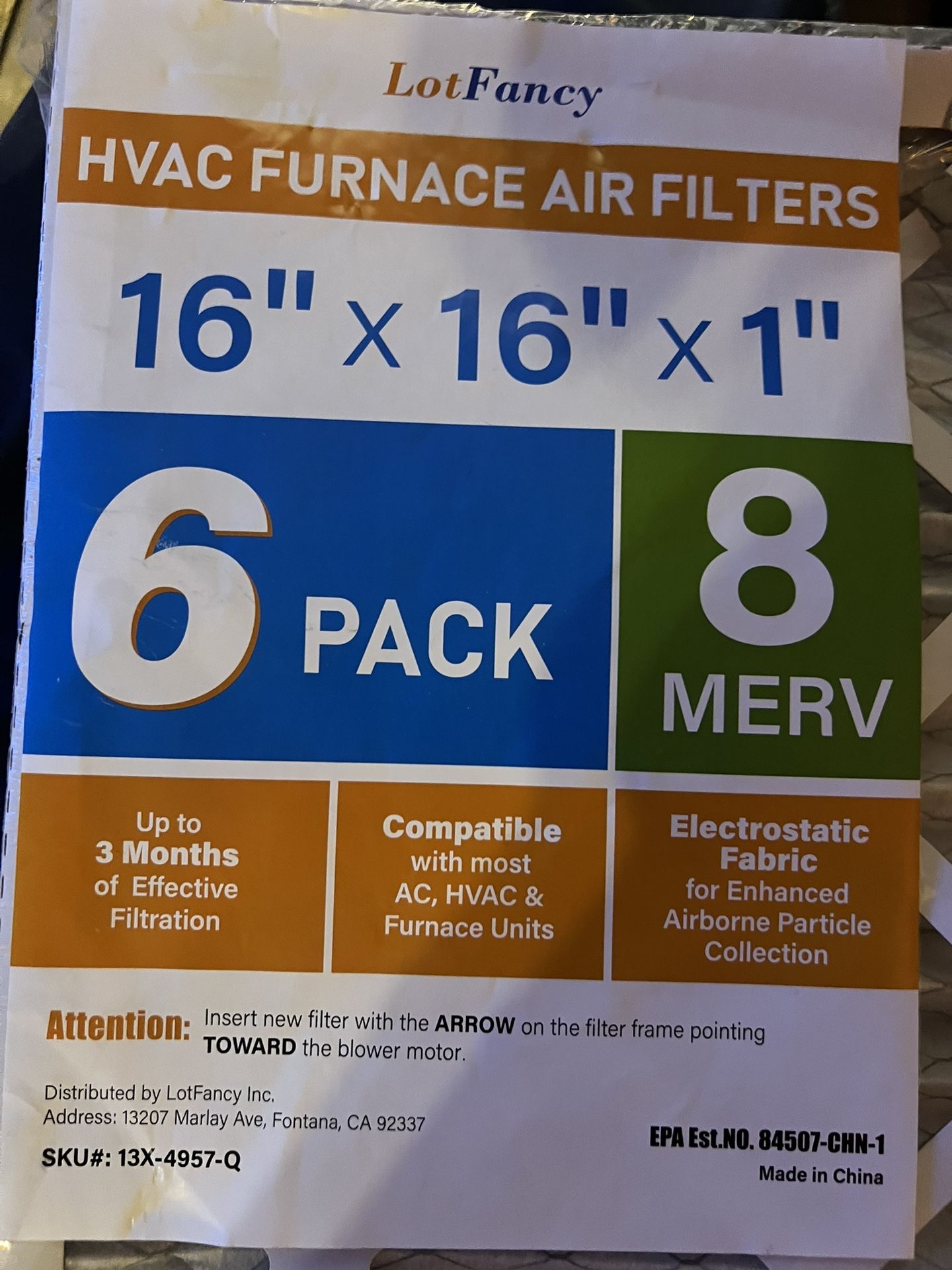Brand New Package Of HVAC Air Filters