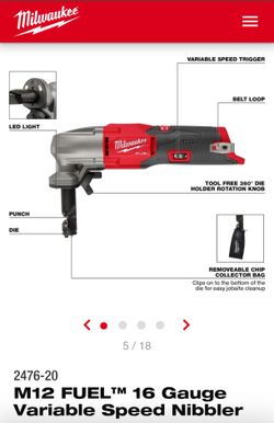 Milwaukee M12 FUEL 16 Gauge Variable Speed Nibbler