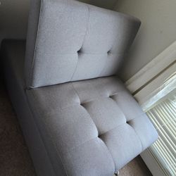 Gray Upholstered Convertible Chair