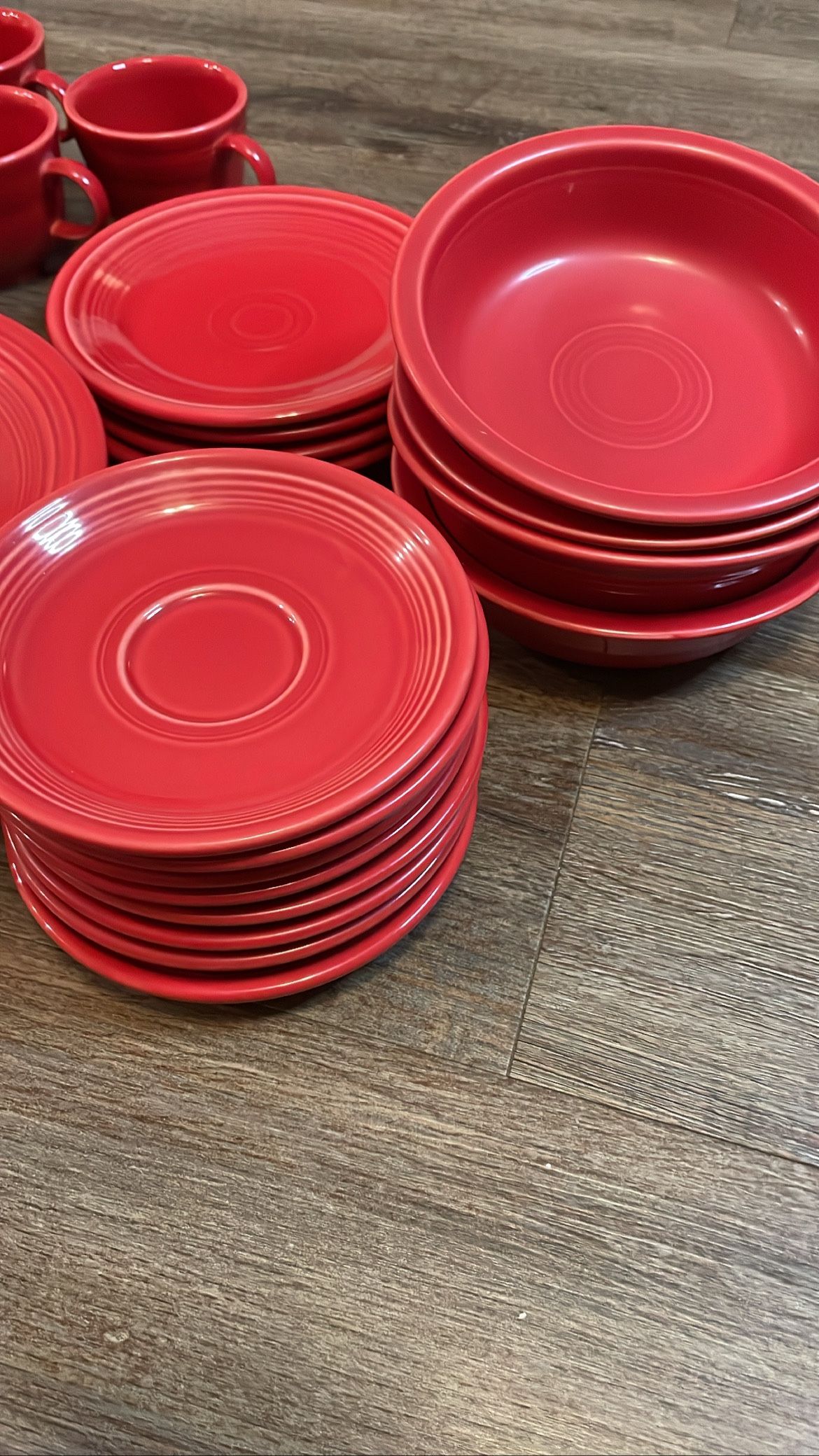 Beautiful And Fiesta Dinnerware Set In Scarlet Red ( Dishwashersafe