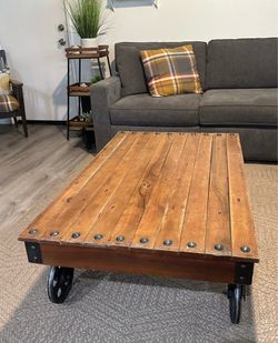Industrial style solid woodcoffee table