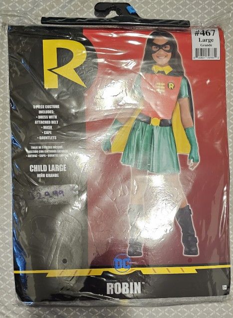 Kids Robin Costume ((Size Large )) Brand New