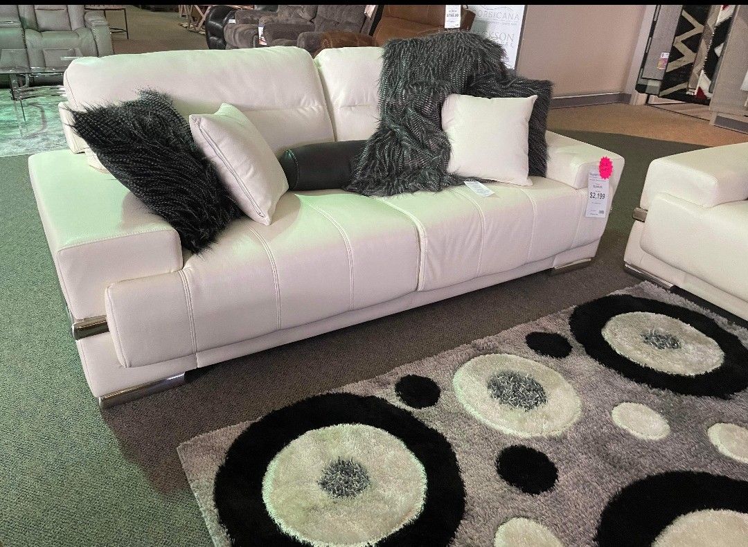 Modern Style~Brand New White Leatherette Sofa And Loveseat 🎁 FİNAL SALE 