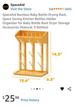Bamboo bottle drying rack