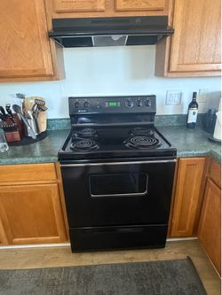 Black Electric Range with Hood