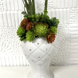 White vase Includes Flower 