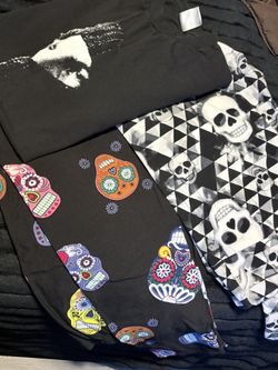 3pcs Set Colorful Skull Print Leggings + shirt