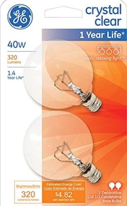 Lighting 17730 40 Watt Clear Vanity Globe Light Bulbs 2 Count