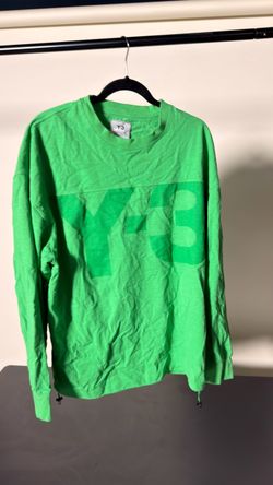 adidas Y-3 Yohji Yamamoto Green Oversized Logo Long Sleeve Top xxl