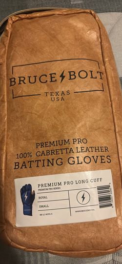 Bruce Bolt Premium Pro Long Cuff Batting Gloves (Small) - Used