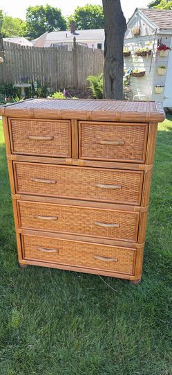 Vintage Pier 1 Jamaica Collection Bedroom Set – Gentleman’s Chest & Nightstand