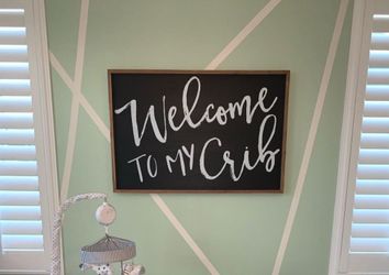 Wood sign for baby room.