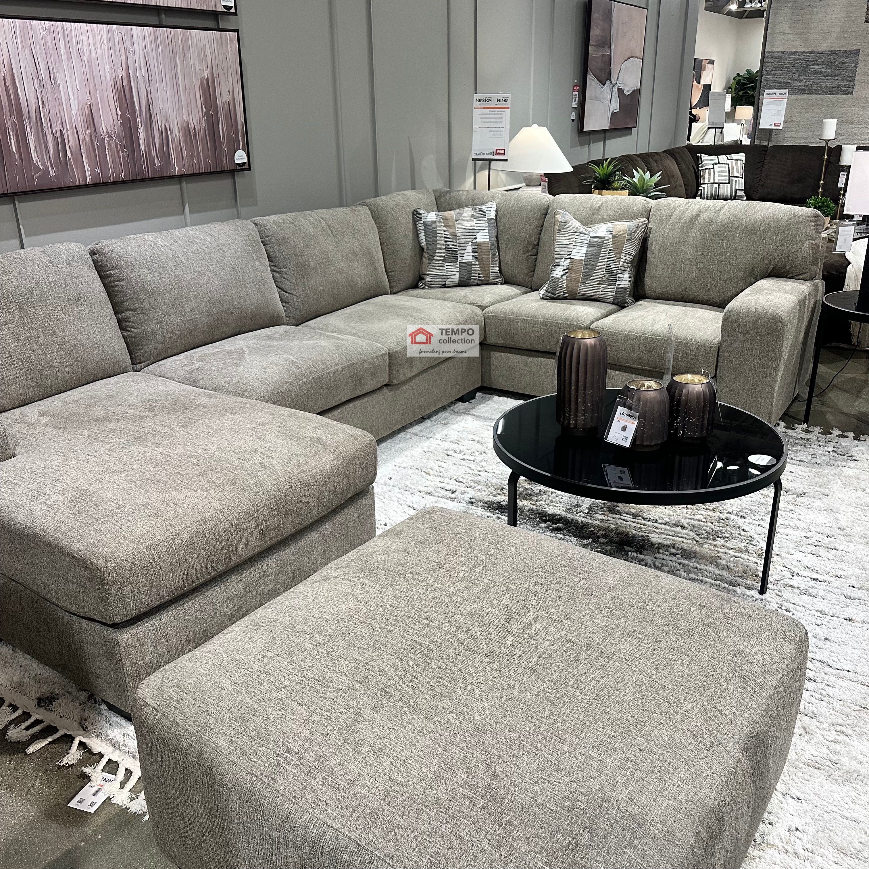 SECTIONAL CHAISE SOFA GREY