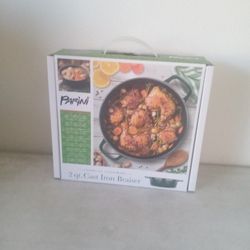 PARINI 2QT CAST IRON BRASIER, NIB