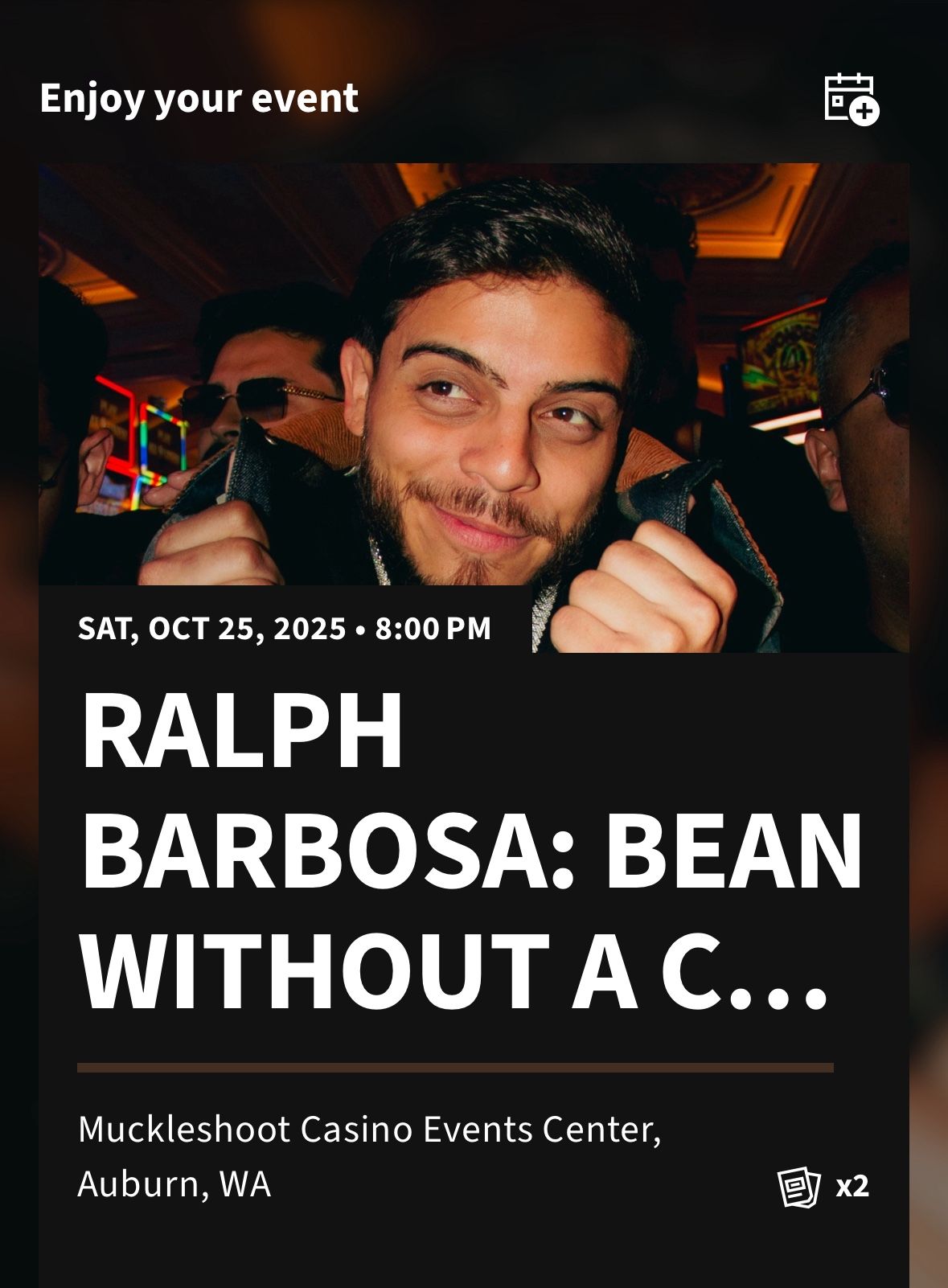 2 Ralph Barbosa Tickets