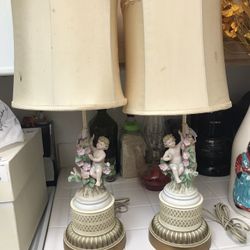 Beautiful Pair Of Vintage Ceramic Lamps  Both Only $50