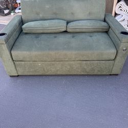 Few months old  couch bed   Used a few times   Turns into full size bed has charger and compartment