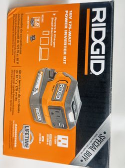 RIDGID,18V Cordless AC Inverter Kit with 2.0 Ah Lithium-Ion Battery and Charger