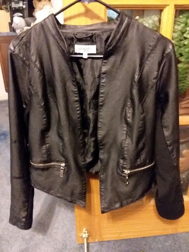 Really nice leather looking jacket xtra large in size material contents on pictures
