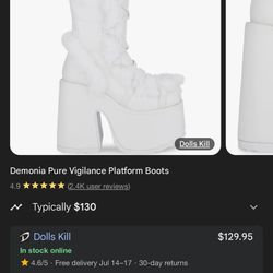 Dollskill White Fur Boots