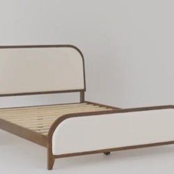 Upholstered Bucle Cream Bed Frame