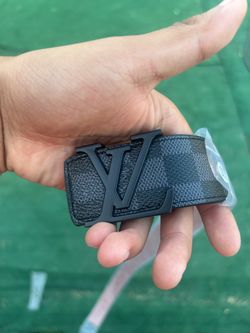 BLACK&GREY CHECKERED LV BELT