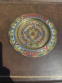 Vintage Brass Mexican Calendar