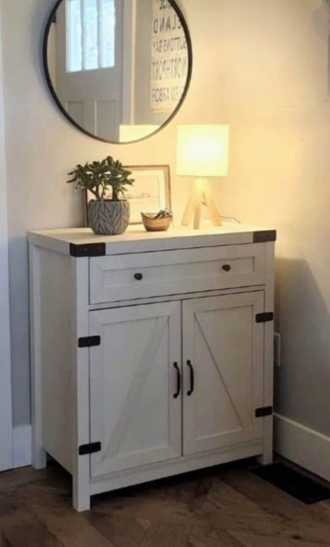New Barn Door Farmhouse Accent Storage Cabinet Entryway Server