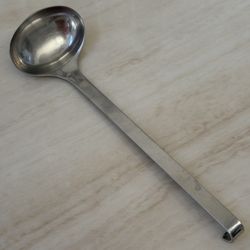 Vintage Italian Stainless Steel Soup Ladle INOX 18/10 Kitchen Serving Spoon