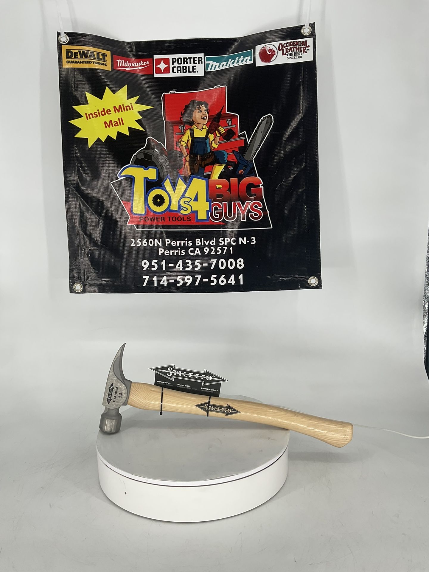 Stiletto 14 oz. Titanium Milled Face Hammer with 18 in. Curved Hickory Handle
