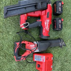 Milkwaukee Nail Gun & Sawzall 
