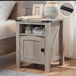 18" Farmhouse Nightstand - Charging Station & End Table Only 1   Brand new in box - Assembly is required  cash only  Pickup only (Anaheim)