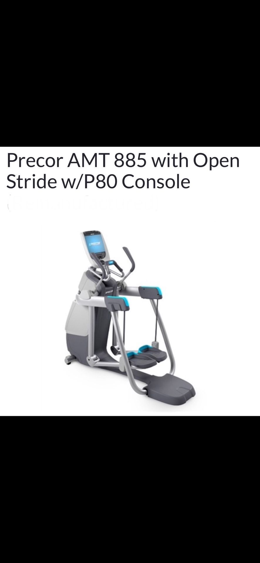 Precor Amt 885 Open Stride w/ P80 Console Elliptical