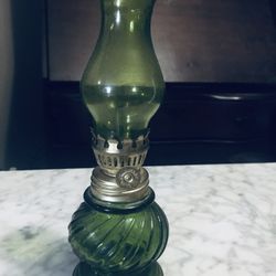 VINTAGE GREEN OIL LAMP