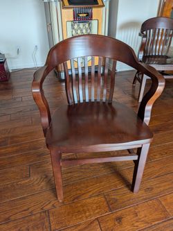 Set of 5 Shelby Williams Solid Wood Captain's Chairs – Made in USA